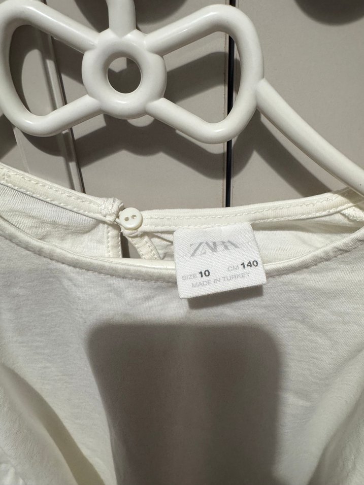 Uzun Kollu Beyaz Keten Bluz - Görsel 5