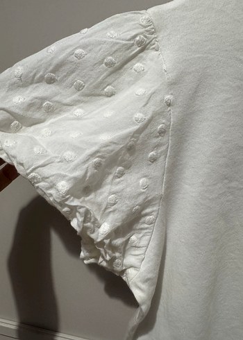 Kız Çocuk Beyaz Keten Renkli Kısa Kollu Tişört - Görsel 3