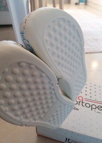 Renkli Baskılı Beyaz Kadın Terlik Velcro - Görsel 4