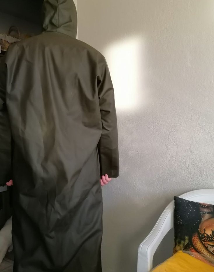 Gri Erkek Uzun Düğmeli Yağmurluk - Görsel 2