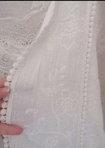 Dantel Detaylı ikili Bohem Beyaz Bluz - Görsel 5