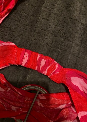Trendyol & Milla Kırmızı Tie-Dye Mini Bohem Büstiyer takım