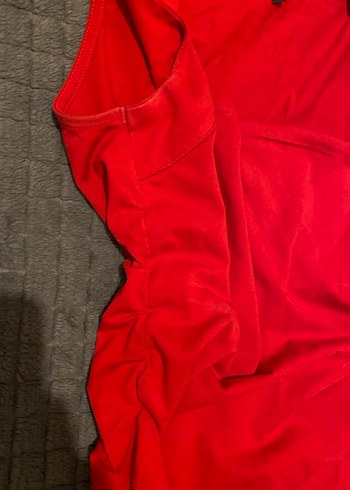 Kırmızı Kalın Askılı Kadın Bluz - Görsel 2