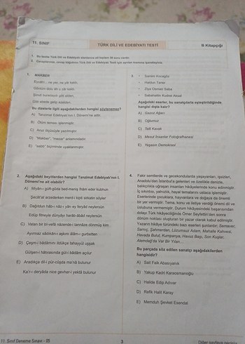11. Sınıf Eğitim Vadisi Deneme Yayını - Görsel 2