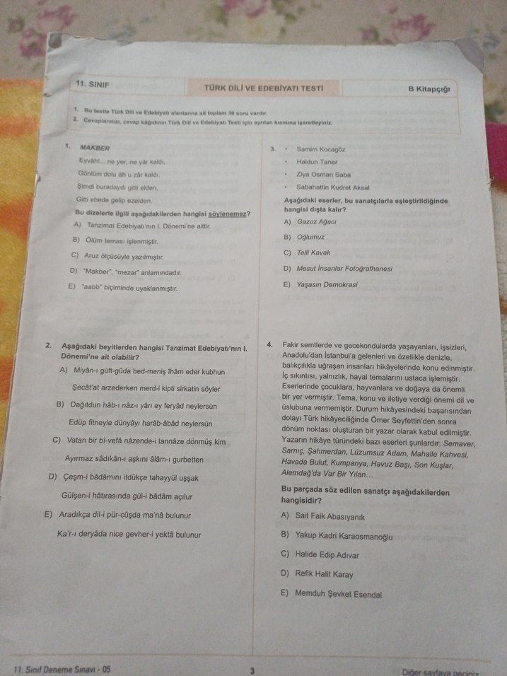 11. Sınıf Eğitim Vadisi Deneme Yayını - Görsel 2