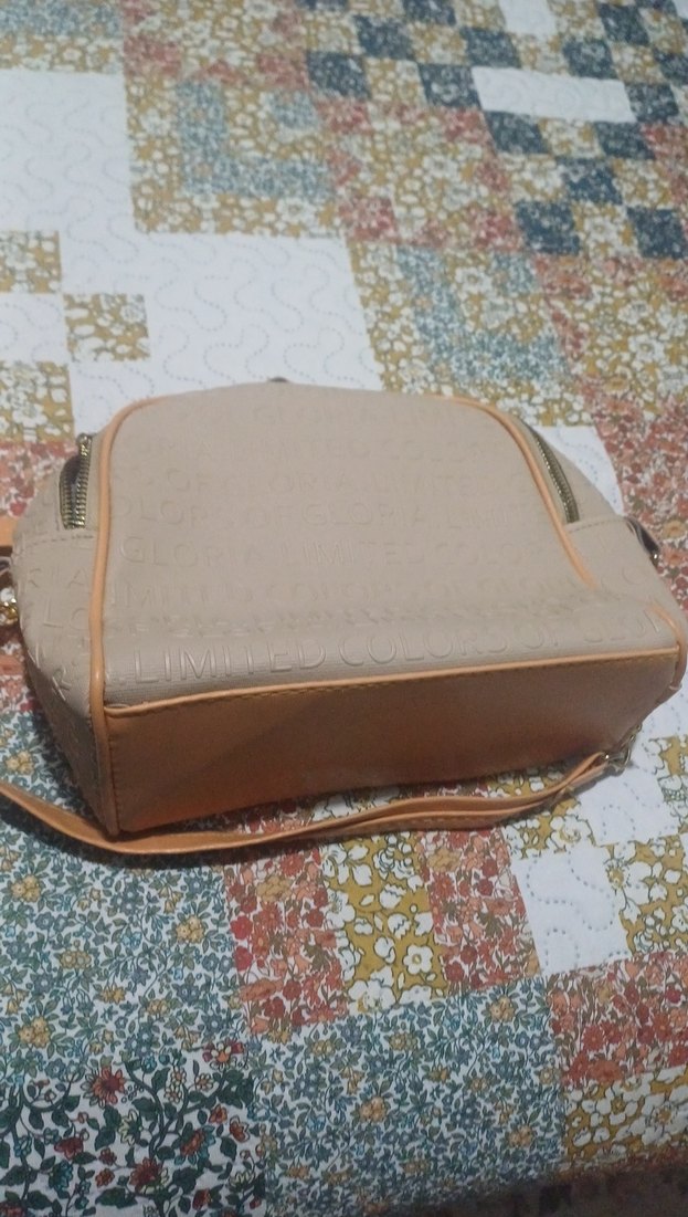 Bej Deri Kadın Sırt Çantası - Görsel 2