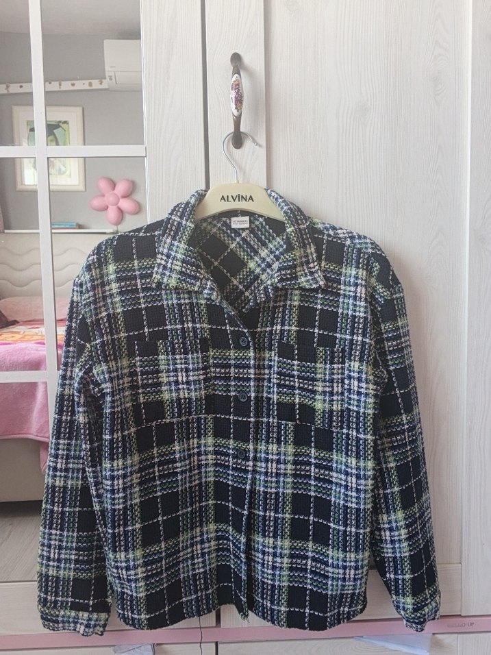 Kadın Çok Renkli Ekose Pamuklu Gömlek - Görsel 2