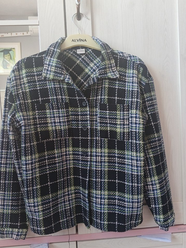 Kadın Çok Renkli Ekose Pamuklu Gömlek - Görsel 3