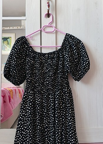 Puantiye Desenli Uzun Bohem Elbise - Görsel 7