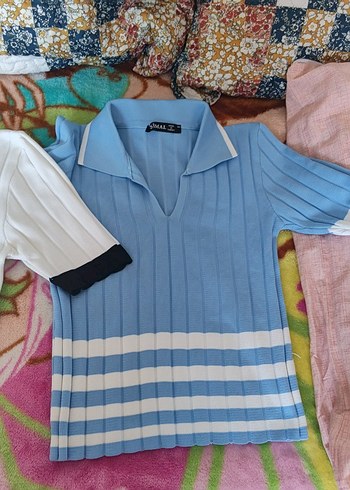 Kısa Kollu Triko Mini Kadın Tişört 2si100TL - Görsel 4