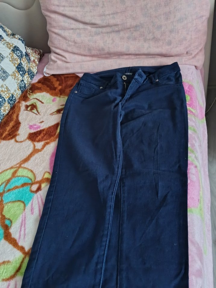 Kadın Mavi Denim Midi Boy Düğmeli Jean - Görsel 2