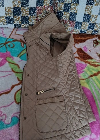 Kahverengi Fermuarlı Kadın Yelek - Görsel 3