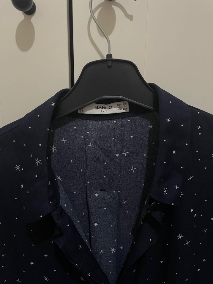 Desenli Siyah Uzun Kollu Saten Gömlek - Görsel 2