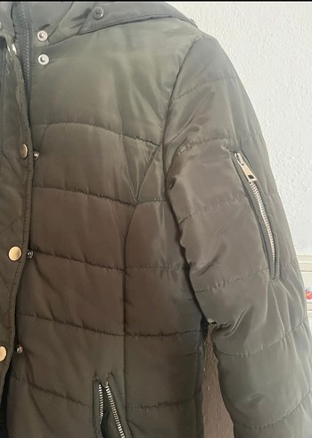 Düğmeli Kadın Kahverengi Kış Montu - Görsel 2