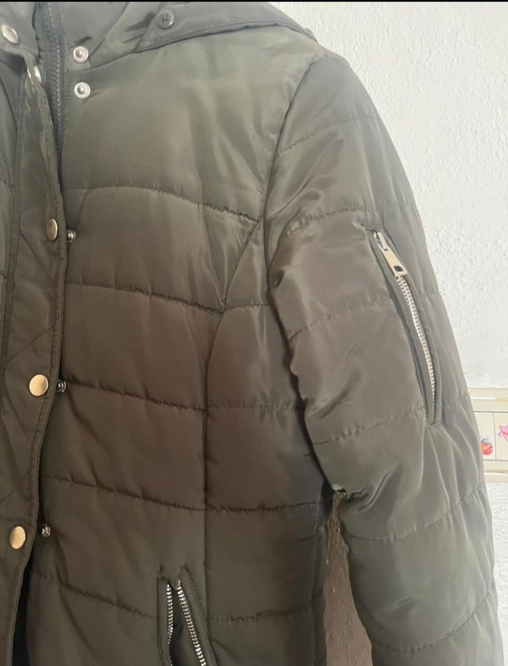 Düğmeli Kadın Kahverengi Kış Montu - Görsel 2