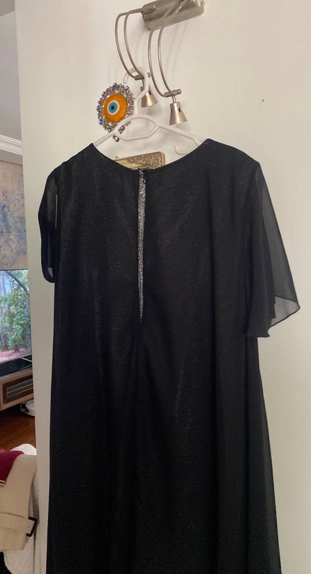 Siyah Gotik Drapeli Uzun Abiye Elbise - Görsel 4