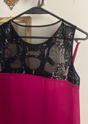 Pembe Uzun Kollu Drapeli Gösterişli Elbise - Görsel 2