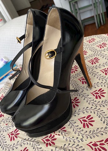 Tokalı Siyah Bohem Stiletto Topuklu Ayakkabı - Görsel 7