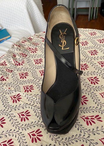 Tokalı Siyah Bohem Stiletto Topuklu Ayakkabı - Görsel 5