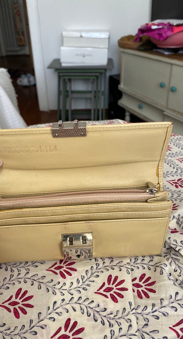 Bej Deri Tokalı Kadın Portföy Çanta - Görsel 3