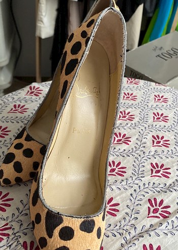 Leopar Desenli Süet Topuklu Tay tüyü Paris  Kadın Ayakkabı - Görsel 5