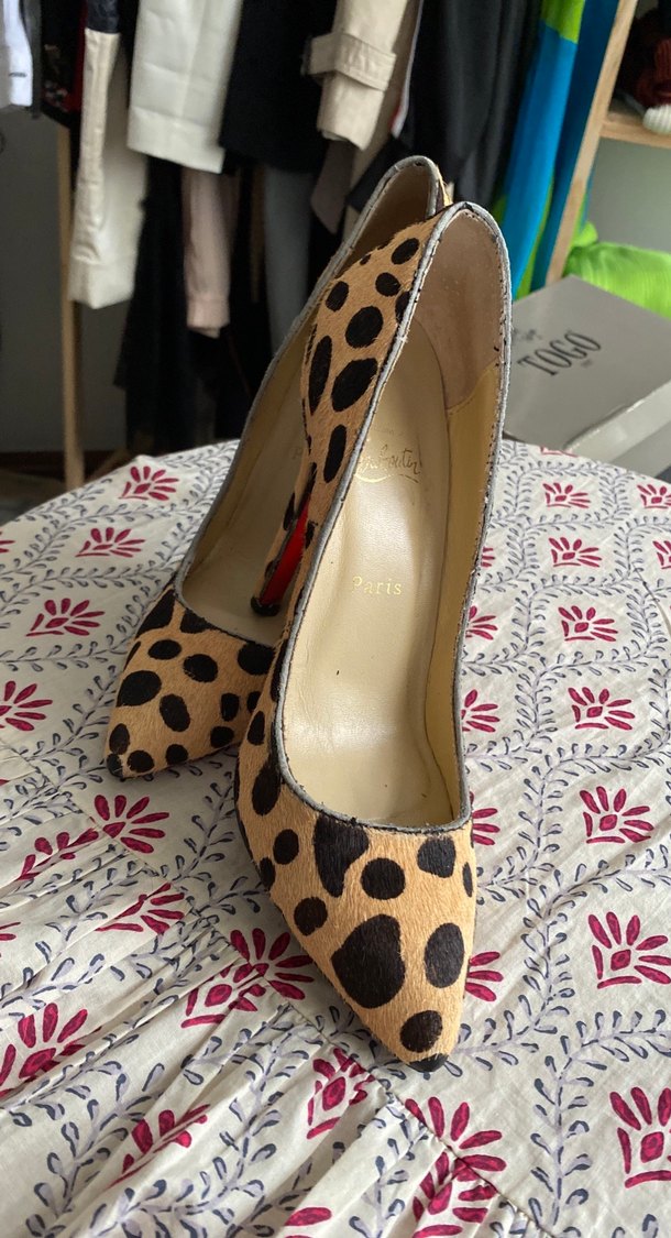 Leopar Desenli Süet Topuklu Tay tüyü Paris  Kadın Ayakkabı - Görsel 4