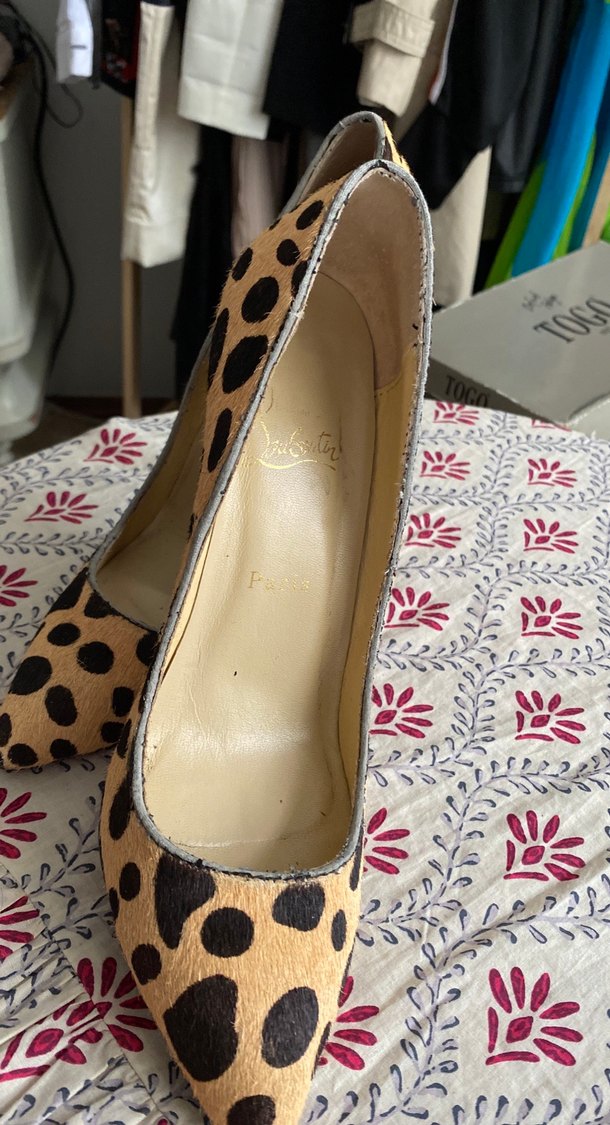 Leopar Desenli Süet Topuklu Tay tüyü Paris  Kadın Ayakkabı - Görsel 5