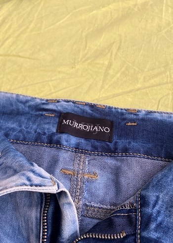 Mavi Baskılı Kot Mini Etek - Görsel 5