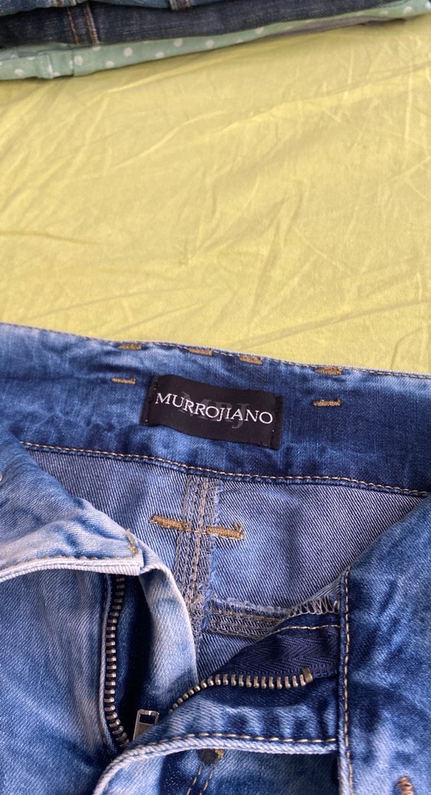 Mavi Baskılı Kot Mini Etek - Görsel 5