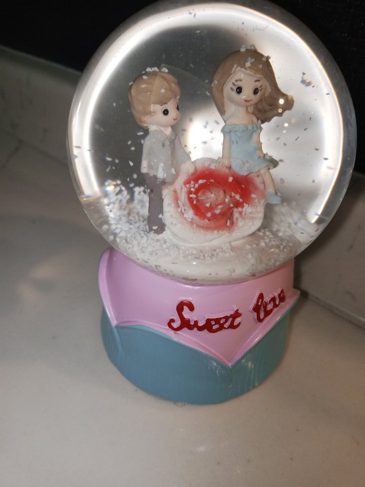 Pembe Pastel  Kar Küresi Figür - Görsel 3