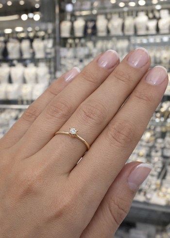 Modern Klasik Tek Taş Yüzük - Görsel 2