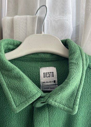xl Beden Düğmeli Yeşil Erkek Polar Overshirt