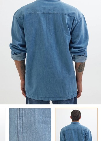 xl Beden Mavi Erkek Denim Gömlek