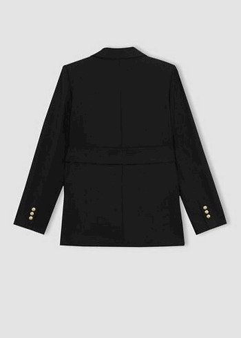 Uzun Siyah Gotik Kadın Trençkot - Görsel 2