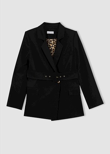 Uzun Siyah Gotik Kadın Trençkot - Görsel 6