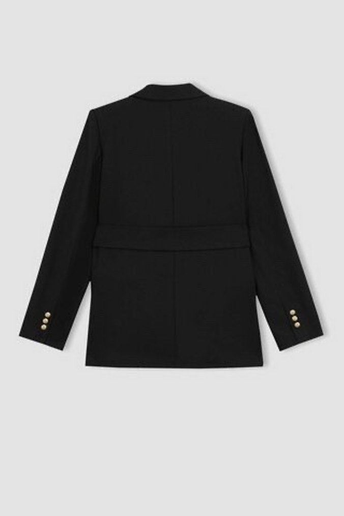 Uzun Siyah Gotik Kadın Trençkot - Görsel 2