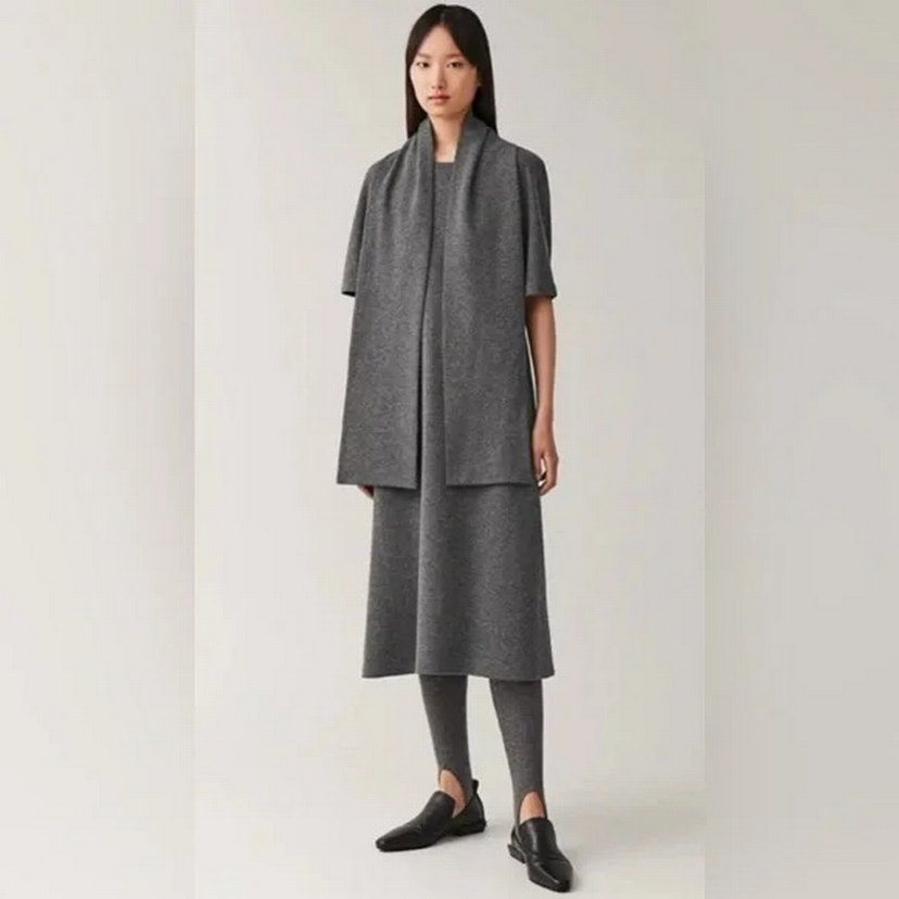 Gri Yün Uzun Triko Elbise - Görsel 4