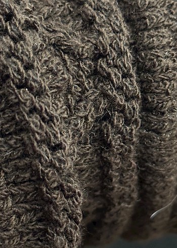 Kahverengi Örgü Kadın Kazak - Görsel 4