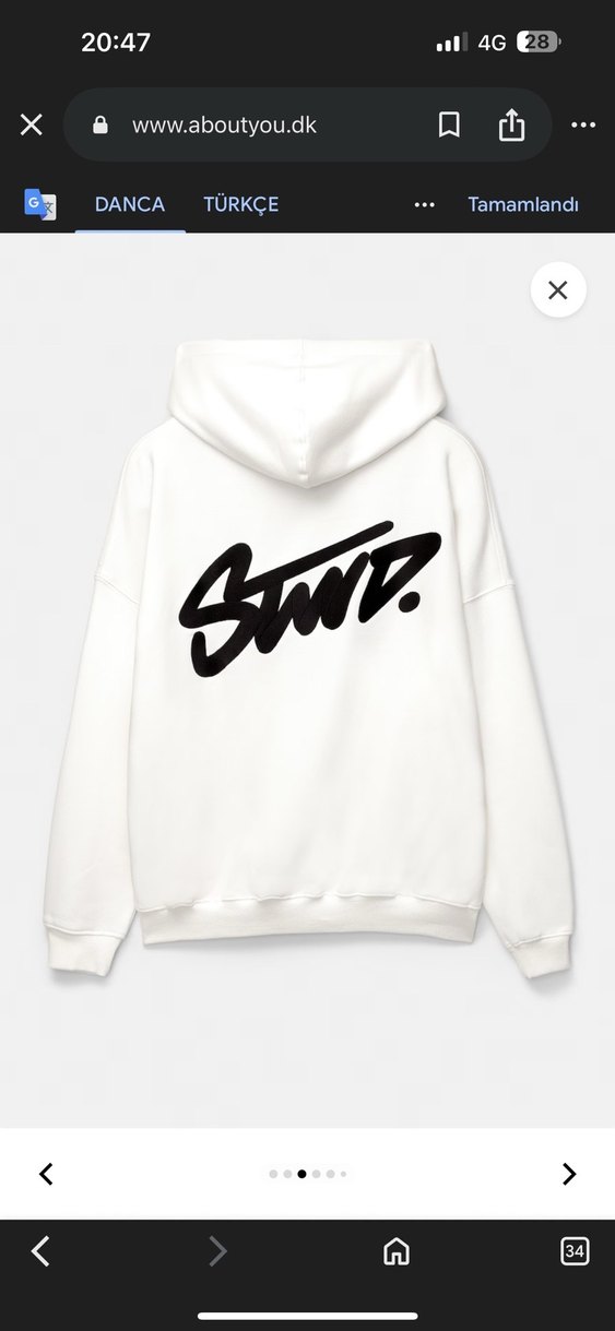 Beyaz Kapüşonlu Rahat Kesim Kadın Eşofman Üstü - Görsel 4