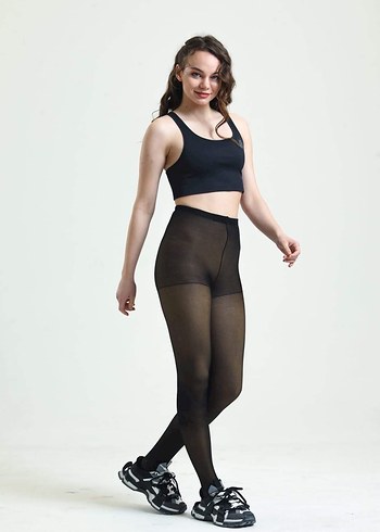 Siyah Midi termal  Kadın Tayt - Görsel 4