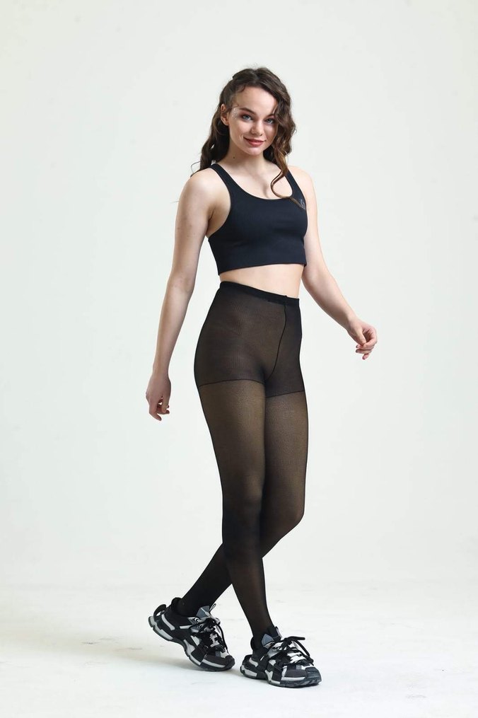 Siyah Midi termal  Kadın Tayt - Görsel 4