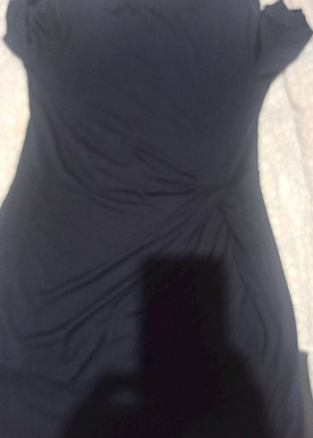 Lacivert Drapeli Şık Elbisesi - Görsel 2