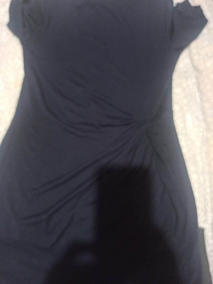 Lacivert Drapeli Şık Elbisesi - Görsel 2