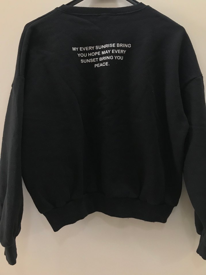 FullaModa Siyah Kadın Uzun Kollu Sweatshirt - Görsel 3