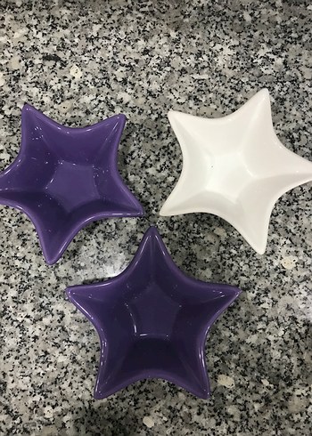 3lü Mor Beyaz Yıldız Şekilli Çerezlik - Görsel 4