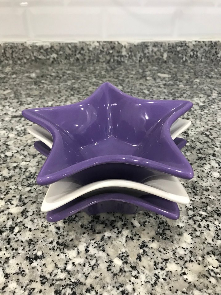 3lü Mor Beyaz Yıldız Şekilli Çerezlik - Görsel 5