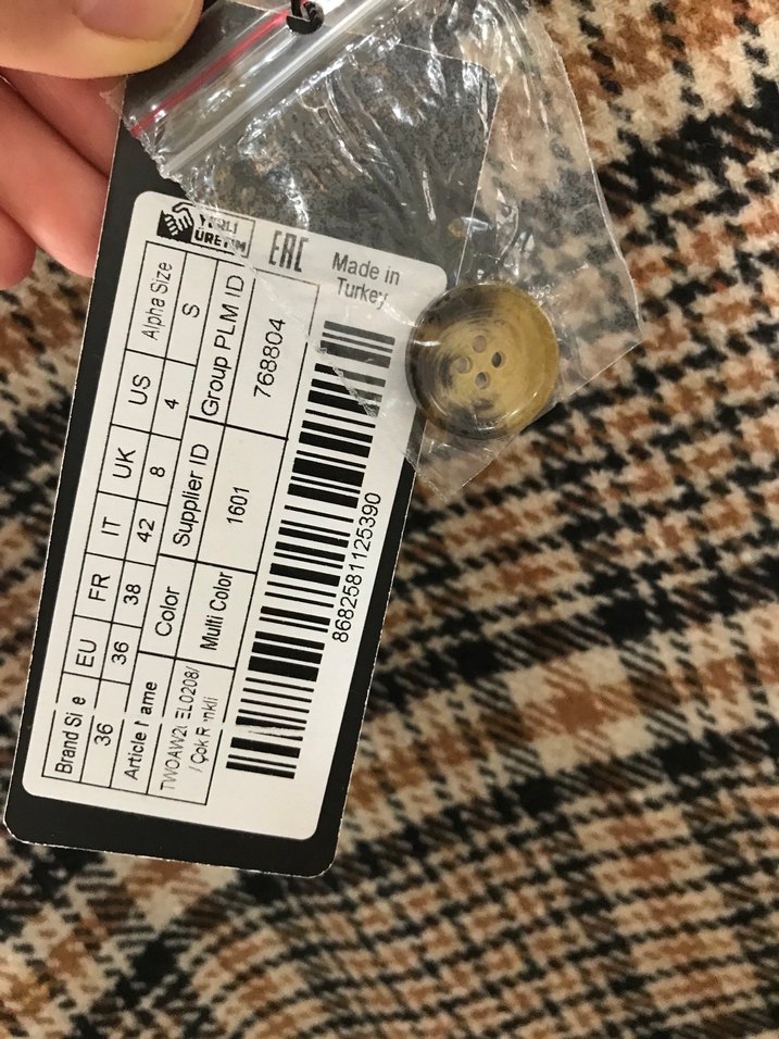 Ekose Desenli Kahverengi Kadın Kısa Salopet - Görsel 3