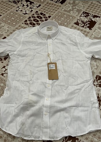 Erkek Beyaz Keten Uzun Kollu Gömlek - Görsel 2