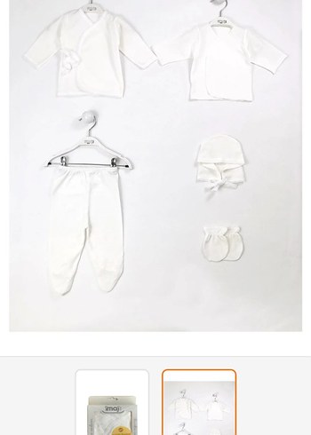 Bebek Beyaz Alt Üst Takımı. hastane çıkışı - Görsel 4