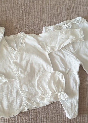 Bebek Beyaz Alt Üst Takımı. hastane çıkışı - Görsel 2